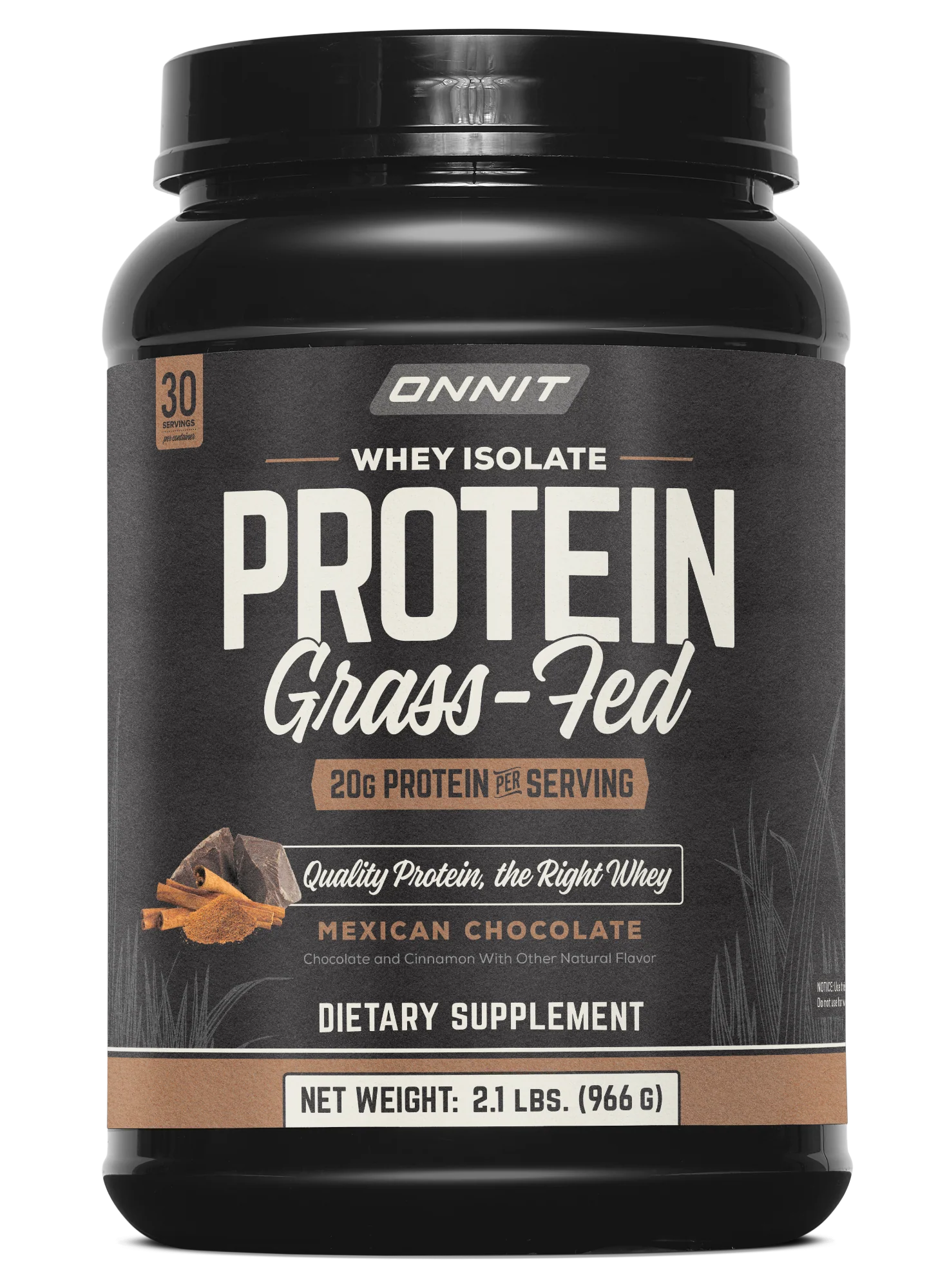 Grass Fed Whey Isolate Protein - Mexican Chocolate (30 Serving Tub)